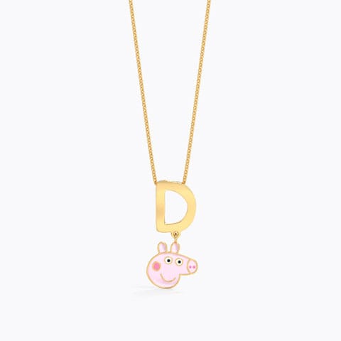 Peppa Alphabet D Gold Pendant Gold Pendants 14 Karat Yellow Gold Peppa Alphabet D Gold Pendant