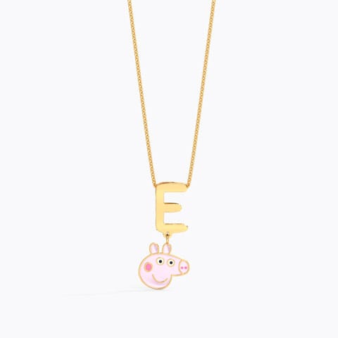 Peppa Alphabet E Gold Pendant Gold Pendants 14 Karat Yellow Gold Peppa Alphabet E Gold Pendant