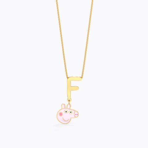 Peppa Alphabet F Gold Pendant Gold Pendants 14 Karat Yellow Gold Peppa Alphabet F Gold Pendant