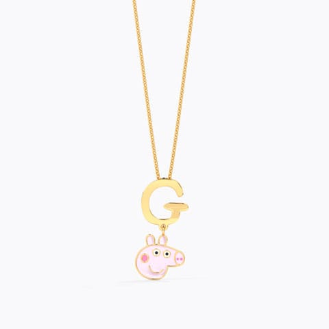 Peppa Alphabet G Gold Pendant Gold Pendants 14 Karat Yellow Gold Peppa Alphabet G Gold Pendant