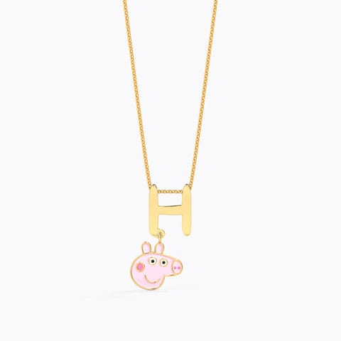 Peppa Alphabet H Gold Pendant Gold Pendants 14 Karat Yellow Gold Peppa Alphabet H Gold Pendant