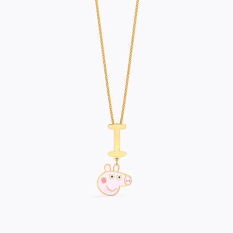 Peppa Alphabet I Gold Pendant Gold Pendants 14 Karat Yellow Gold Peppa Alphabet I Gold Pendant