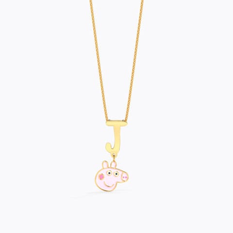 Peppa Alphabet J Gold Pendant Gold Pendants 14 Karat Yellow Gold Peppa Alphabet J Gold Pendant