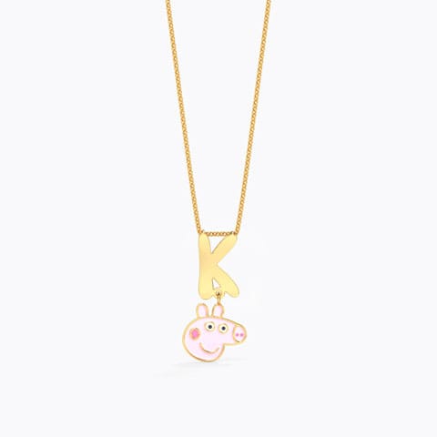 Peppa Alphabet K Gold Pendant Gold Pendants 14 Karat Yellow Gold Peppa Alphabet K Gold Pendant
