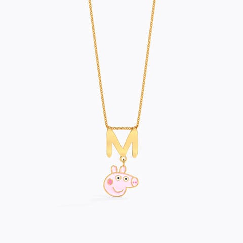 Peppa Alphabet M Gold Pendant Gold Pendants 14 Karat Yellow Gold Peppa Alphabet M Gold Pendant