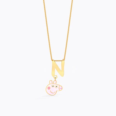 Peppa Alphabet N Gold Pendant Gold Pendants 14 Karat Yellow Gold Peppa Alphabet N Gold Pendant