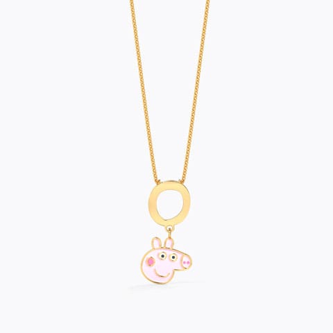 Peppa Alphabet O Gold Pendant Gold Pendants 14 Karat Yellow Gold Peppa Alphabet O Gold Pendant