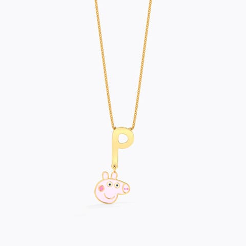 Peppa Alphabet P Gold Pendant Gold Pendants 14 Karat Yellow Gold Peppa Alphabet P Gold Pendant