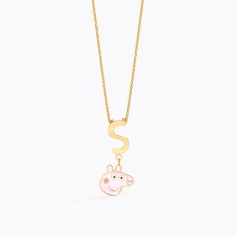 Peppa Alphabet S Gold Pendant Gold Pendants 14 Karat Yellow Gold Peppa Alphabet S Gold Pendant