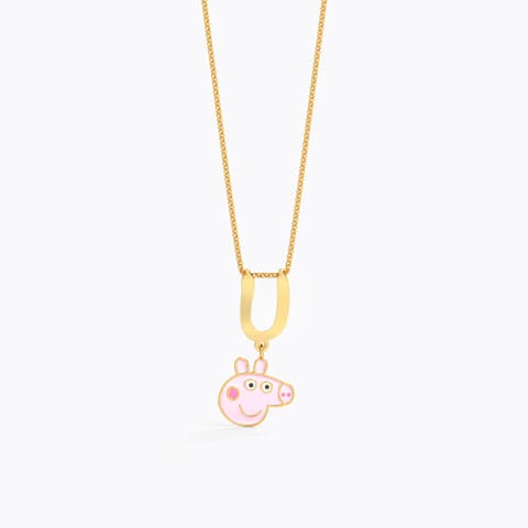 Peppa Alphabet U Gold Pendant Gold Pendants 14 Karat Yellow Gold Peppa Alphabet U Gold Pendant