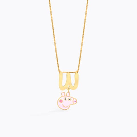 Peppa Alphabet W Gold Pendant Gold Pendants 14 Karat Yellow Gold Peppa Alphabet W Gold Pendant