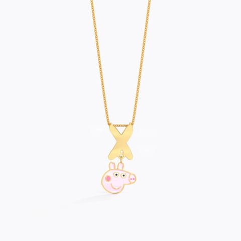 Peppa Alphabet X Gold Pendant Gold Pendants 14 Karat Yellow Gold Peppa Alphabet X Gold Pendant