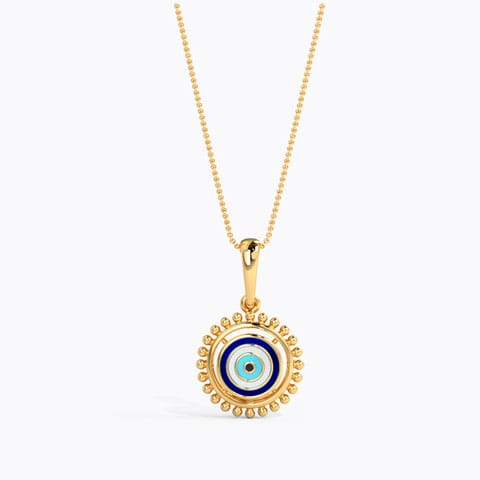 Fashionable Evil Eye Gold Pendant Gold Pendants 14 Karat Yellow Gold Fashionable Evil Eye Gold Pendant