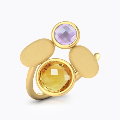 Nia Stamped Gemstone Ring Gold Rings 18 Karat Yellow Gold Nia Stamped Gemstone Ring