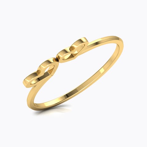 Duo Heart Gold Ring Gold Rings 14 Karat Yellow Gold Duo Heart Gold Ring