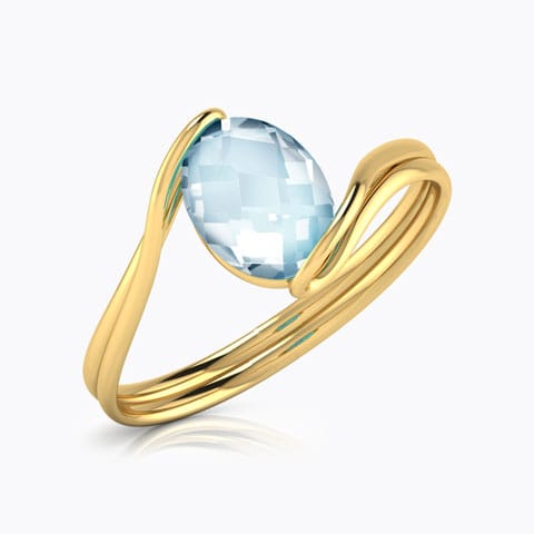 Claire Curve Topaz Gemstone Ring Gold Rings 14 Karat Yellow Gold Claire Curve Topaz Gemstone Ring