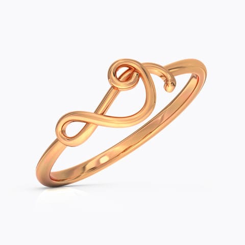 Treble Stackable Gold Ring Gold Rings 14 Karat Rose Gold Treble Stackable Gold Ring