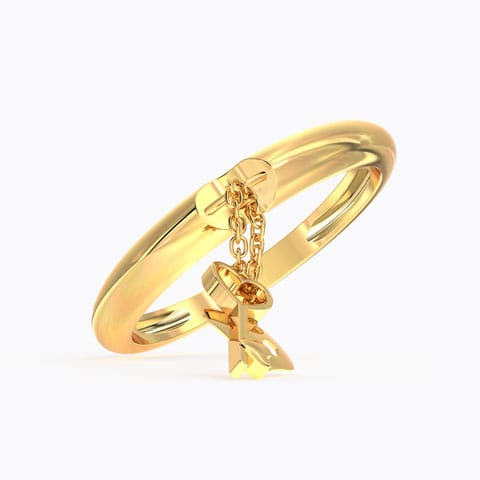 Charmed Love Lock Gold Ring Gold Rings 14 Karat Yellow Gold Charmed Love Lock Gold Ring