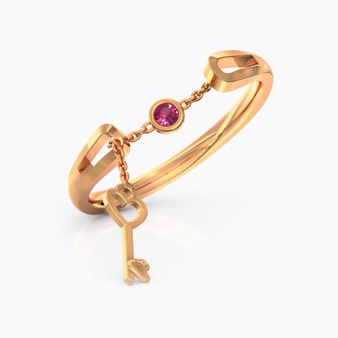 Zeal Love Lock Gemstone Ring Gold Rings 14 Karat Rose Gold Zeal Love Lock Gemstone Ring