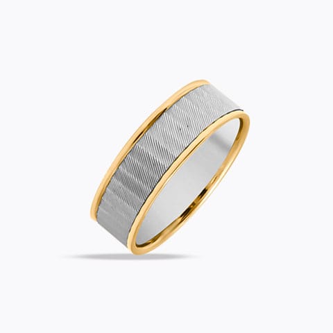 Cyril Platinum Band for Men Platinum,Gold Rings Platinum 950, 18 Karat Two Tone Gold Cyril Platinum Band for Men