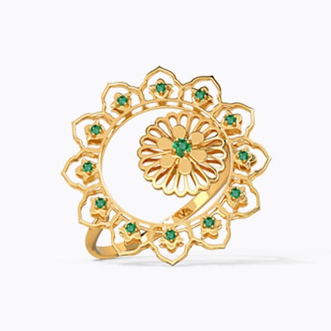 Mishka Cutout Gemstone Ring Gold,Gemstone Rings 14 Karat Yellow Gold Mishka Cutout Gemstone Ring
