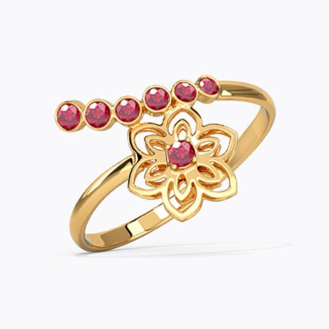 Veera Cutout Gemstone Ring Gold,Gemstone Rings 14 Karat Yellow Gold Veera Cutout Gemstone Ring