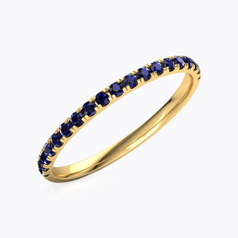 Azure Linear Gemstone Ring Gold Rings 18 Karat Yellow Gold Azure Linear Gemstone Ring