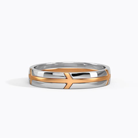 Steven Gold Band for Him Gold Rings 14 Karat Two Tone Gold Steven Gold Band for Him
