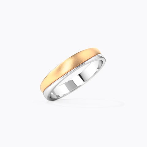 Jeffrey Gold Band for Him Gold Rings 14 Karat Two Tone Gold Jeffrey Gold Band for Him