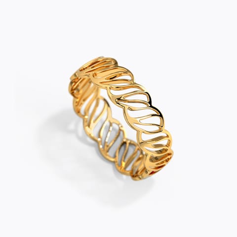 Tanishka Glim Gold Band Gold Rings 14 Karat Yellow Gold Tanishka Glim Gold Band