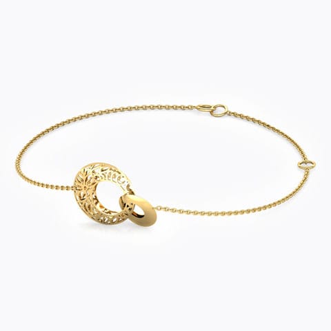 Elle Interlooped Cutout Gold Bracelet Gold Bracelets 18 Karat Yellow Gold Elle Interlooped Cutout Gold Bracelet