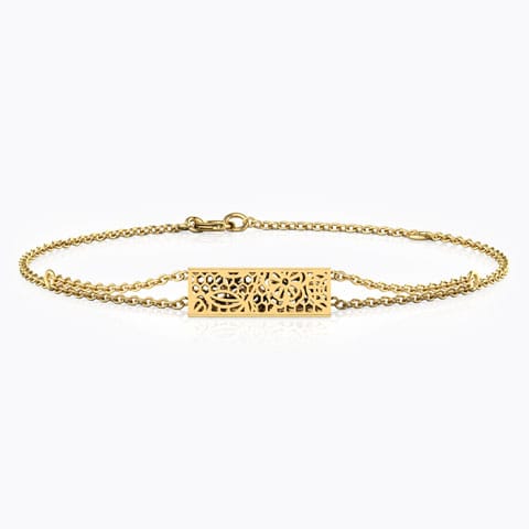 Jasper Triangular Lace Chain Gold Bracelet Gold Bracelets 18 Karat Yellow Gold Jasper Triangular Lace Chain Gold Bracelet