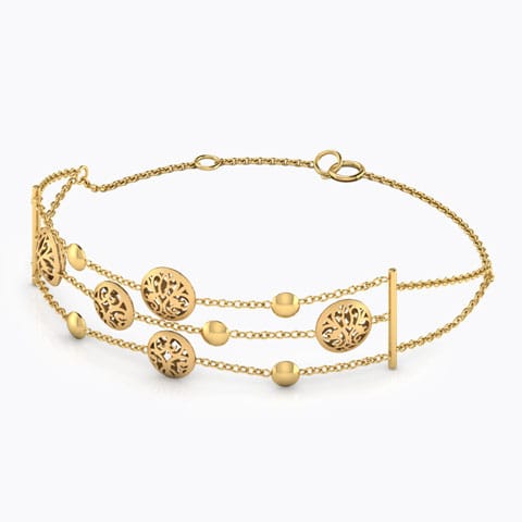 Charlotte 3 Row Gold Bracelet Gold Bracelets 18 Karat Yellow Gold Charlotte 3 Row Gold Bracelet