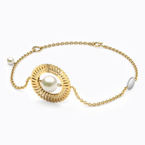 Bria Cutout Pearl Bracelet Gold Bracelets 18 Karat Yellow Gold Bria Cutout Pearl Bracelet