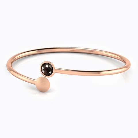 Ella Stamped Gemstone Bracelet Gold Bracelets 18 Karat Rose Gold Ella Stamped Gemstone Bracelet