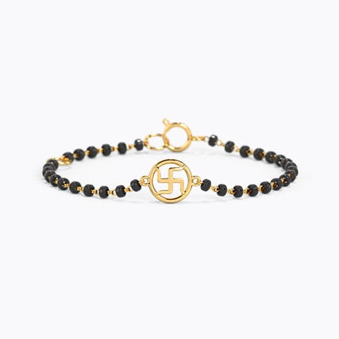 Swastik Baby Nazaria Gold Bracelet Gold Bracelets 18 Karat Yellow Gold Swastik Baby Nazaria Gold Bracelet