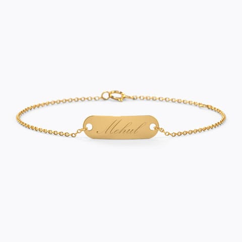 Lani Engrave Baby Gold Bracelet Gold Bracelets 18 Karat Yellow Gold Lani Engrave Baby Gold Bracelet