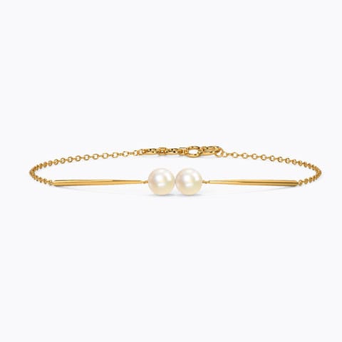 Duo Pearl Bracelet Gold Bracelets 18 Karat Yellow Gold Duo Pearl Bracelet