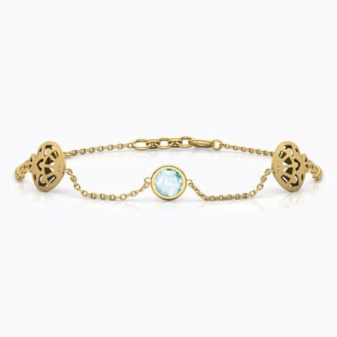 Matsya Intricate Gemstone Bracelet Gold Bracelets 18 Karat Yellow Gold Matsya Intricate Gemstone Bracelet