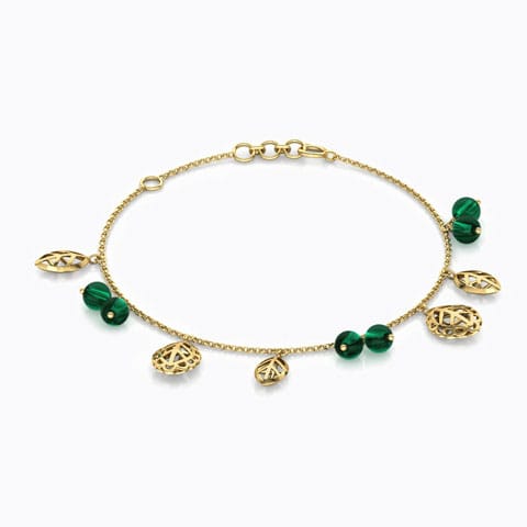 Patra Intricate Gemstone Bracelet Gold Bracelets 18 Karat Yellow Gold Patra Intricate Gemstone Bracelet