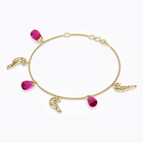 Kruksha Delicate Gemstone Bracelet Gold Bracelets 18 Karat Yellow Gold Kruksha Delicate Gemstone Bracelet