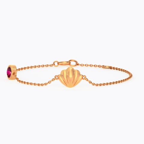 Shell Kids' Gemstone Bracelet Gold Bracelets 14 Karat Rose Gold Shell Kids' Gemstone Bracelet