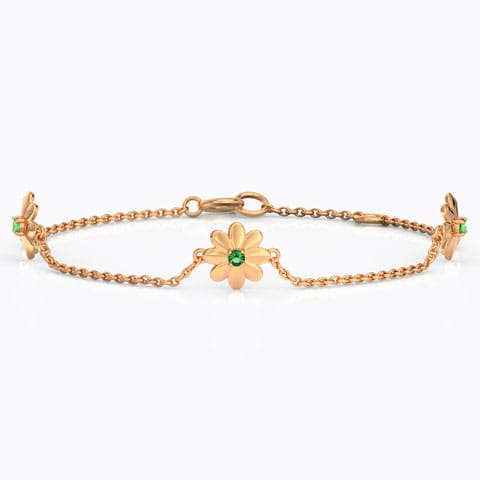 Floweret Kids' Gemstone Bracelet Gold Bracelets 14 Karat Rose Gold Floweret Kids' Gemstone Bracelet