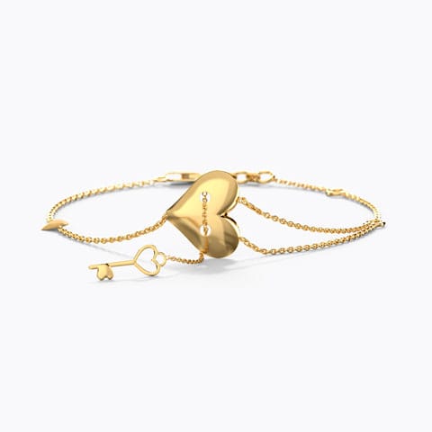 Admire Love Lock Gold Bracelet Gold Bracelets 14 Karat Yellow Gold Admire Love Lock Gold Bracelet