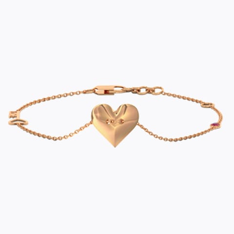 Cherish Love Lock Gemstone Bracelet Gold Bracelets 14 Karat Rose Gold Cherish Love Lock Gemstone Bracelet