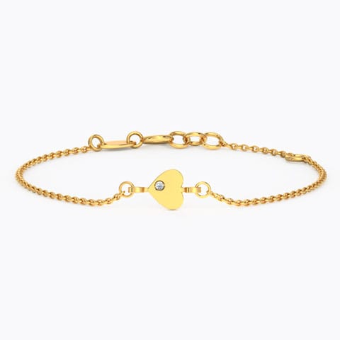 Classic Heart Gemstone Bracelet Gold Bracelets 14 Karat Yellow Gold Classic Heart Gemstone Bracelet