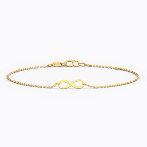 Minimalistic Infinity Gold Bracelet Gold Bracelets 14 Karat Yellow Gold Minimalistic Infinity Gold Bracelet