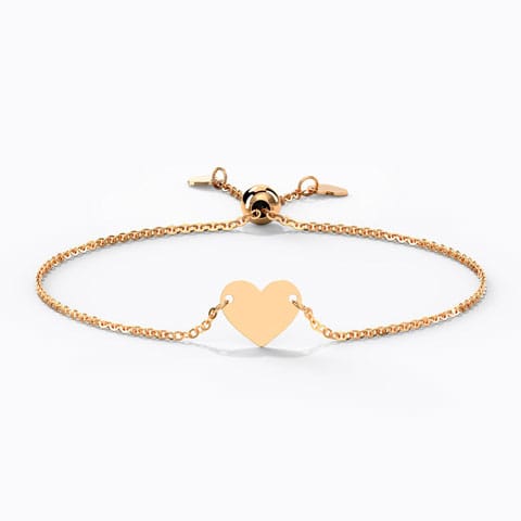 Suave Heart Adjustable Gold Bracelet Gold Bracelets 14 Karat Rose Gold Suave Heart Adjustable Gold Bracelet