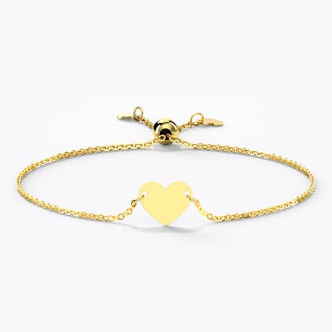 Suave Heart Adjustable Gold Bracelet Gold Bracelets 14 Karat Yellow Gold Suave Heart Adjustable Gold Bracelet
