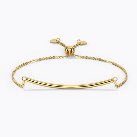 Curved Glimmer Adjustable Gold Bracelet Gold Bracelets 14 Karat Yellow Gold Curved Glimmer Adjustable Gold Bracelet